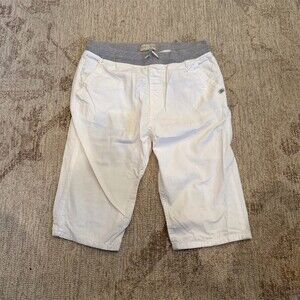 ZARA Boys Pants Size 13/14 White Capri Cropped Drawstring Waist Pockets